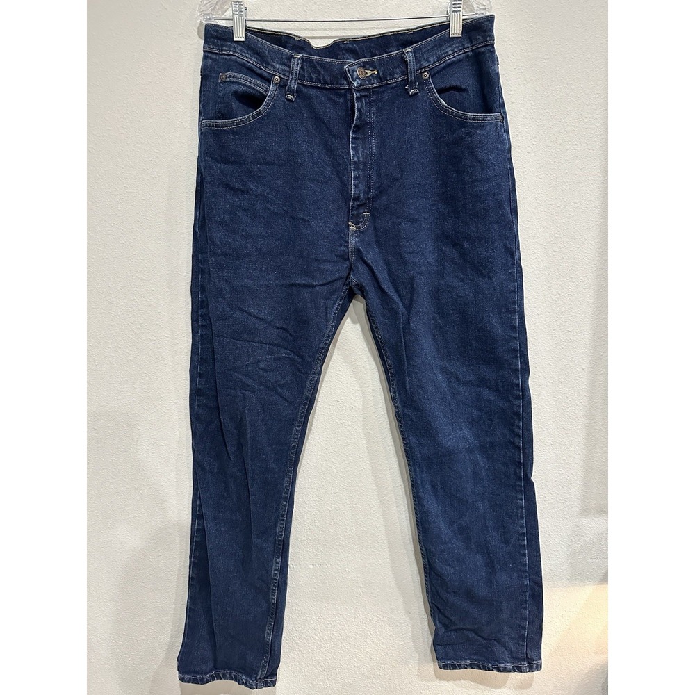 Wrangler Cowboy Cut Mens Blue Jeans‎ 36x34 Straight Leg Medium Denim